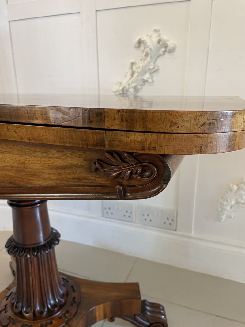 Antique Victorian Quality Carved Rosewood Card/Console Table - Image 13